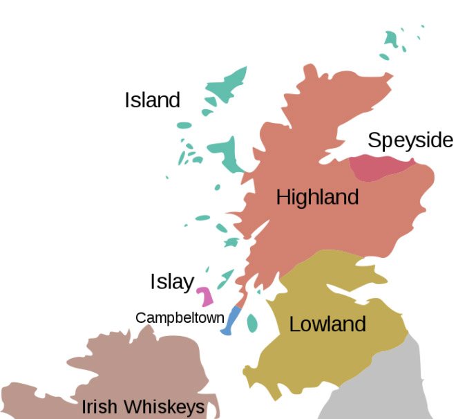 Scottish Whiskies Map